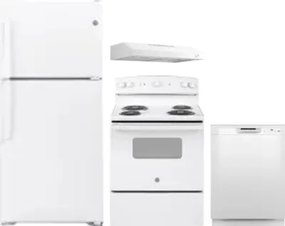 4 Piece Package Includes Refrigerator, Range, Hood And Dishwasher