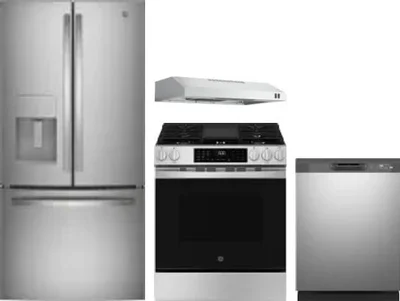 4 Piece Package Includes Refrigerator, Range, Hood And Dishwasher