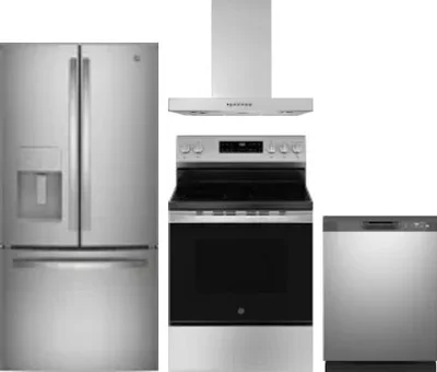 4 Piece Package Includes Refrigerator, Range, Hood And Dishwasher