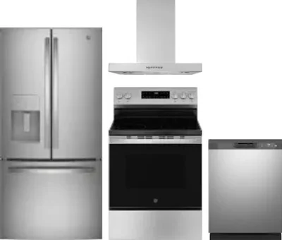 4 Piece Package Includes Refrigerator, Range, Hood And Dishwasher