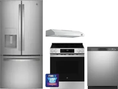4 Piece Package Includes Refrigerator, Range, Hood And Dishwasher