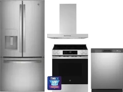 4 Piece Package Includes Refrigerator, Range, Hood And Dishwasher