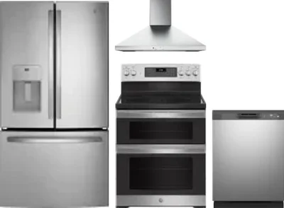 4 Piece Package Includes Refrigerator, Range, Hood And Dishwasher