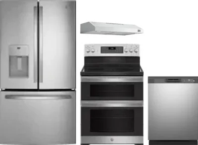 4 Piece Package Includes Refrigerator, Range, Hood And Dishwasher