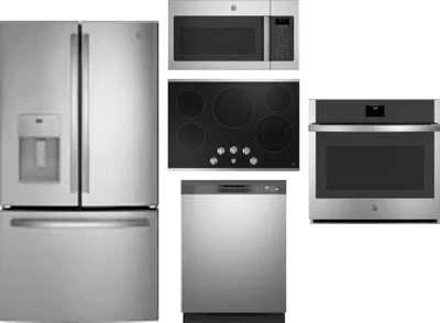 5 Piece Package Includes Refrigerator, Cooktop, Wall Oven, Microwave And Dishwasher