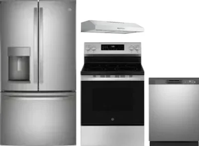 4 Piece Package Includes Refrigerator, Range, Hood And Dishwasher