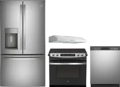 4 Piece Package Includes Refrigerator, Range, Hood And Dishwasher