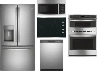 5 Piece Package Includes Refrigerator, Cooktop, Wall Oven, Microwave And Dishwasher