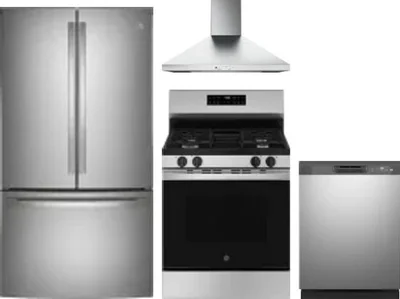 4 Piece Package Includes Refrigerator, Range, Hood And Dishwasher