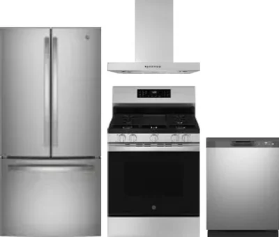 4 Piece Package Includes Refrigerator, Range, Hood And Dishwasher