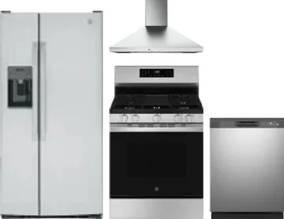 4 Piece Package Includes Refrigerator, Range, Hood And Dishwasher