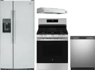 4 Piece Package Includes Refrigerator, Range, Hood And Dishwasher