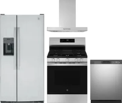 4 Piece Package Includes Refrigerator, Range, Hood And Dishwasher