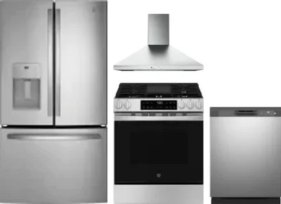 4 Piece Package Includes Refrigerator, Range, Hood And Dishwasher