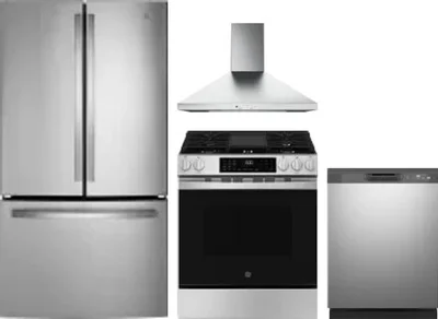 4 Piece Package Includes Refrigerator, Range, Hood And Dishwasher