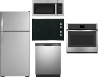 5 Piece Package Includes Refrigerator, Cooktop, Wall Oven, Microwave And Dishwasher