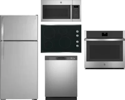 5 Piece Package Includes Refrigerator, Cooktop, Wall Oven, Microwave And Dishwasher