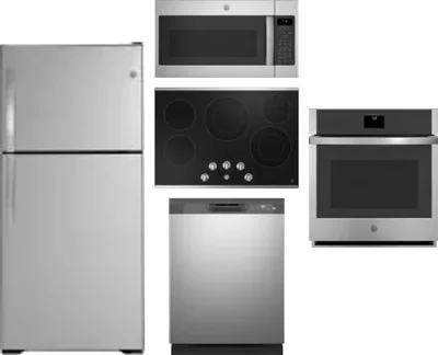 5 Piece Package Includes Refrigerator, Cooktop, Wall Oven, Microwave And Dishwasher