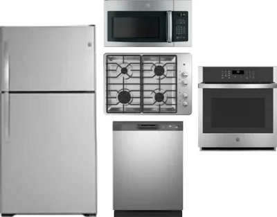 5 Piece Package Includes Refrigerator, Cooktop, Wall Oven, Microwave And Dishwasher