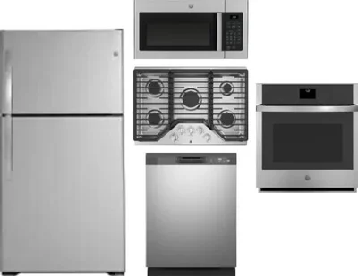5 Piece Package Includes Refrigerator, Cooktop, Wall Oven, Microwave And Dishwasher