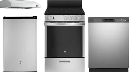 4 Piece Package Includes Refrigerator, Range, Hood And Dishwasher
