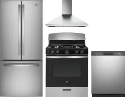 4 Piece Package Includes Refrigerator, Range, Hood And Dishwasher