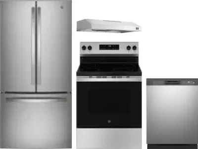 4 Piece Package Includes Refrigerator, Range, Hood And Dishwasher
