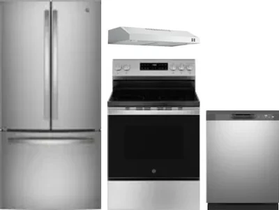 4 Piece Package Includes Refrigerator, Range, Hood And Dishwasher