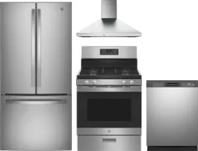 4 Piece Package Includes Refrigerator, Range, Hood And Dishwasher