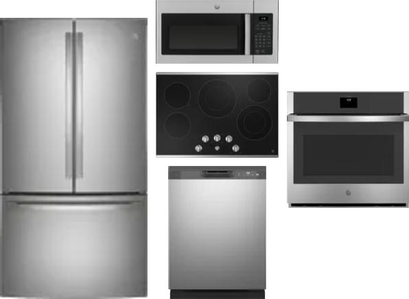 5 Piece Package Includes Refrigerator, Cooktop, Wall Oven, Microwave And Dishwasher