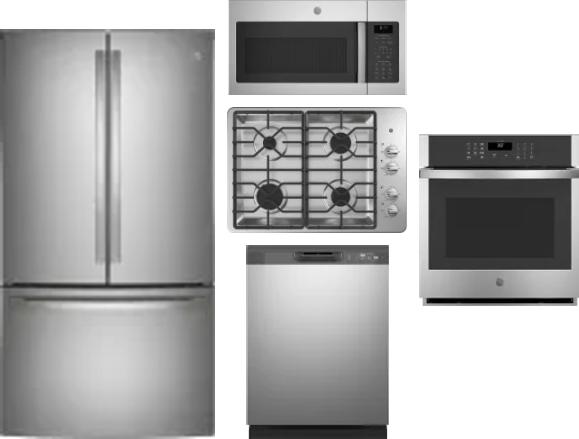 5 Piece Package Includes Refrigerator, Cooktop, Wall Oven, Microwave And Dishwasher