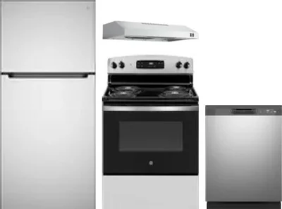 4 Piece Package Includes Refrigerator, Range, Hood And Dishwasher