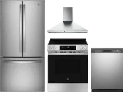 4 Piece Package Includes Refrigerator, Range, Hood And Dishwasher