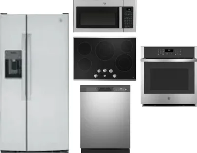 5 Piece Package Includes Refrigerator, Cooktop, Wall Oven, Microwave And Dishwasher