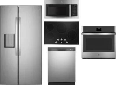 5 Piece Package Includes Refrigerator, Cooktop, Wall Oven, Microwave And Dishwasher