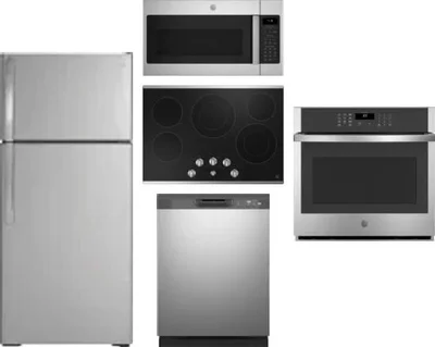 5 Piece Package Includes Refrigerator, Cooktop, Wall Oven, Microwave And Dishwasher