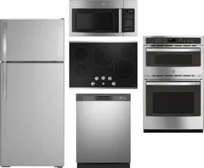 5 Piece Package Includes Refrigerator, Cooktop, Wall Oven, Microwave And Dishwasher