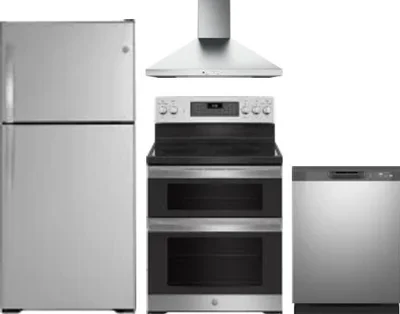 4 Piece Package Includes Refrigerator, Range, Hood And Dishwasher