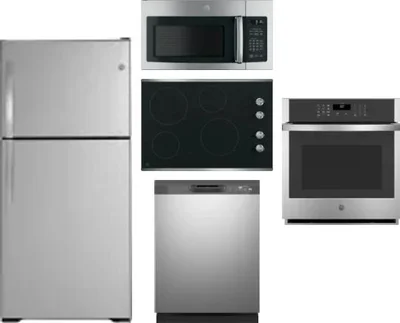 5 Piece Package Includes Refrigerator, Cooktop, Wall Oven, Microwave And Dishwasher