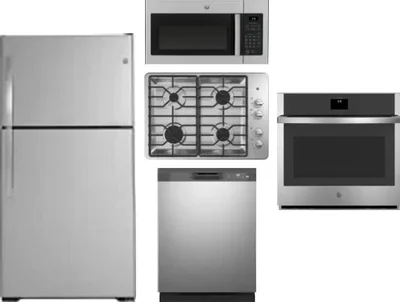 5 Piece Package Includes Refrigerator, Cooktop, Wall Oven, Microwave And Dishwasher