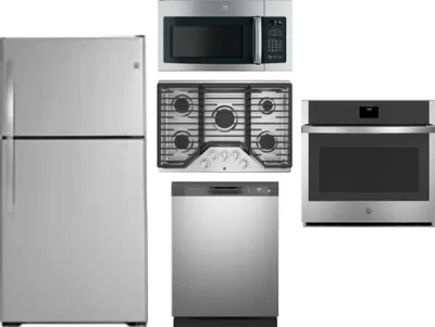 5 Piece Package Includes Refrigerator, Cooktop, Wall Oven, Microwave And Dishwasher