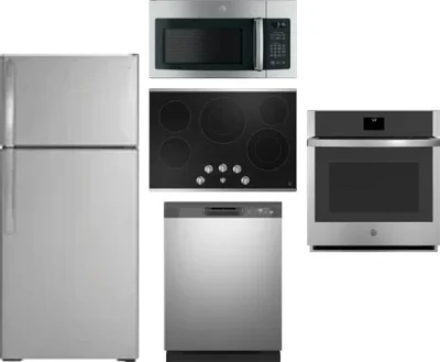 5 Piece Package Includes Refrigerator, Cooktop, Wall Oven, Microwave And Dishwasher