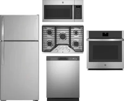 5 Piece Package Includes Refrigerator, Cooktop, Wall Oven, Microwave And Dishwasher