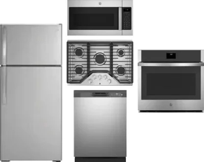 5 Piece Package Includes Refrigerator, Cooktop, Wall Oven, Microwave And Dishwasher