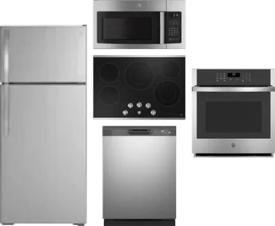 5 Piece Package Includes Refrigerator, Cooktop, Wall Oven, Microwave And Dishwasher