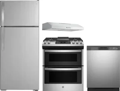 4 Piece Package Includes Refrigerator, Range, Hood And Dishwasher