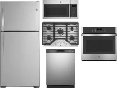 5 Piece Package Includes Refrigerator, Cooktop, Wall Oven, Microwave And Dishwasher