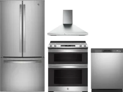 4 Piece Package Includes Refrigerator, Range, Hood And Dishwasher