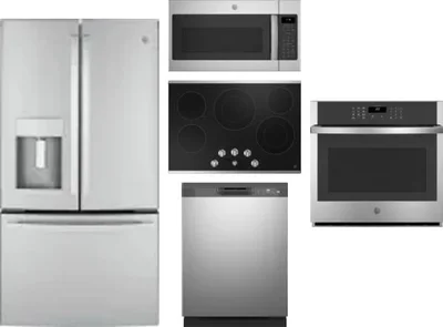 5 Piece Package Includes Refrigerator, Cooktop, Wall Oven, Microwave And Dishwasher