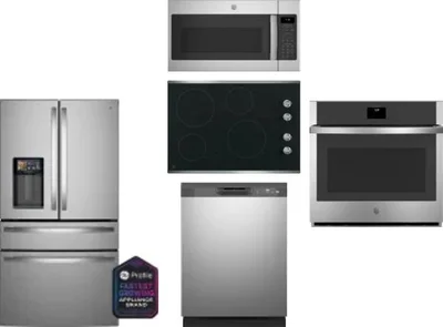 5 Piece Package Includes Refrigerator, Cooktop, Wall Oven, Microwave And Dishwasher